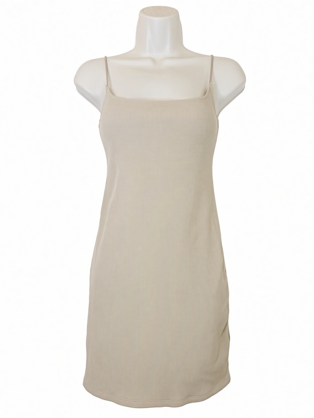 Abercrombie & Fitch Soft A&F S Beige Ribbed Mini Dress